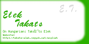 elek takats business card